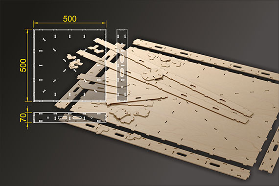 Bausatz: Segmentbau 500x500 mm